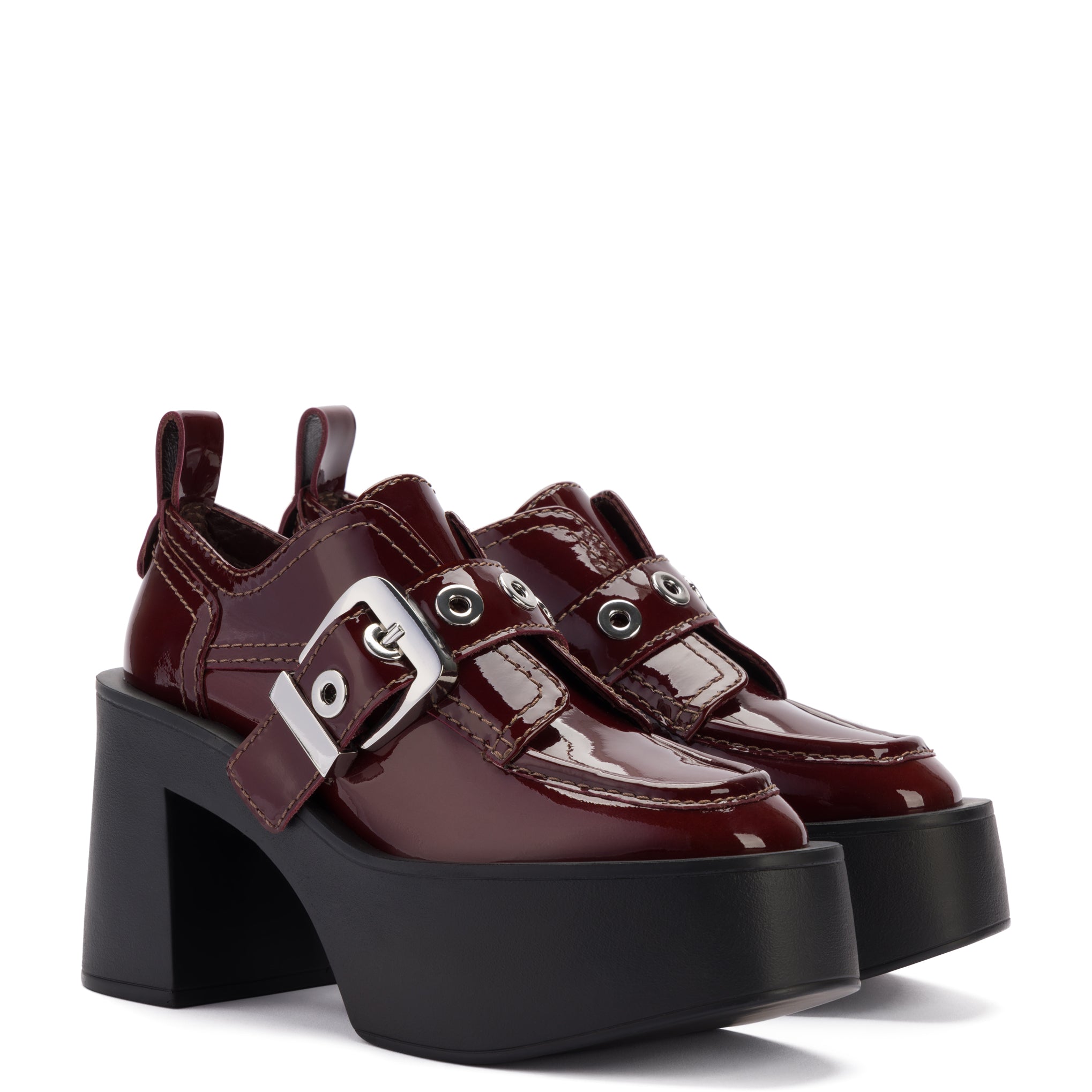 Garner studded burnished online leather flatform