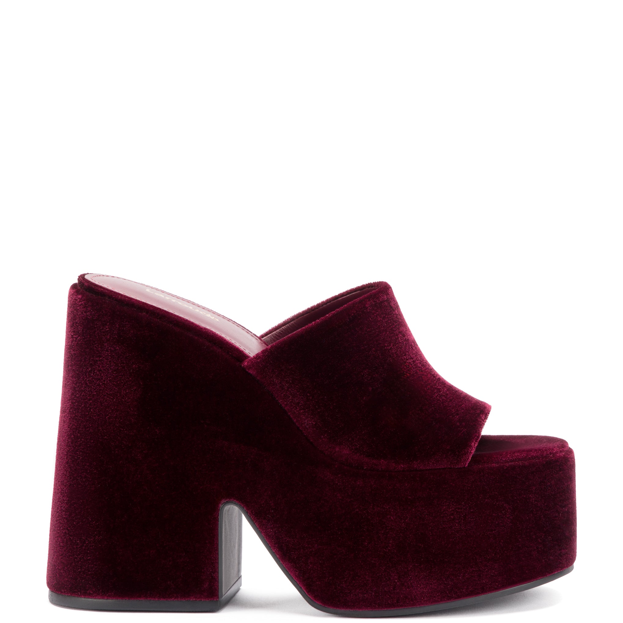 Burgundy hot sale velvet mules