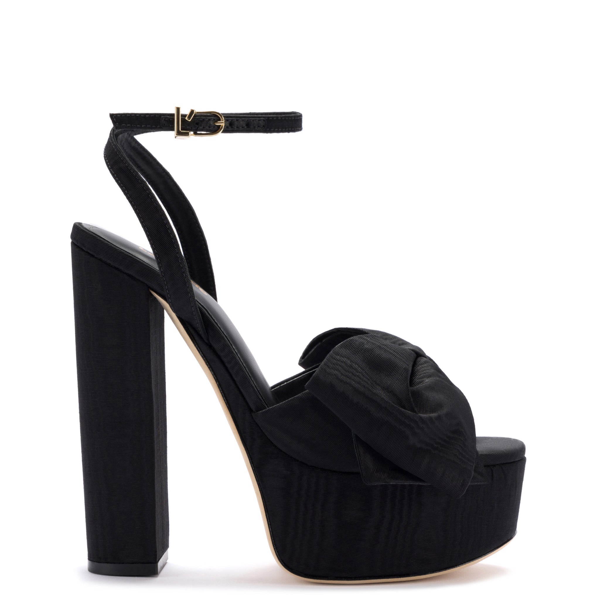 Elle Platform Sandal In Black Fabric - Larroude