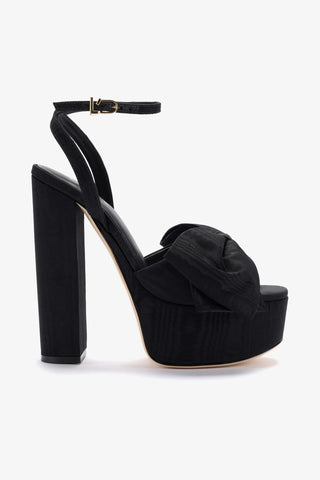 Elle Platform Sandal In Black Fabric