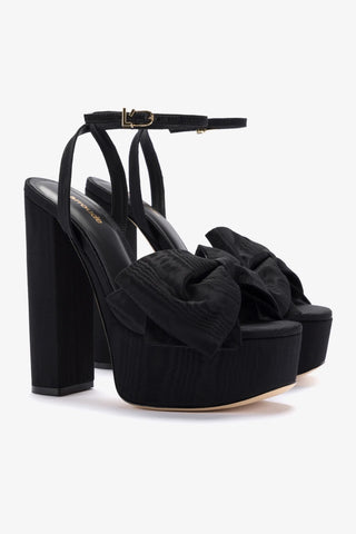 Elle Platform Sandal In Black Fabric