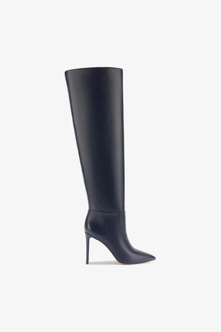 Larroudé x Jennifer Fisher Boot In Inky Blue Leather