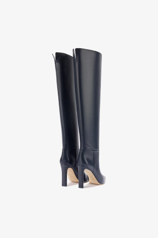 Larroudé x Jennifer Fisher Boot In Inky Blue Leather