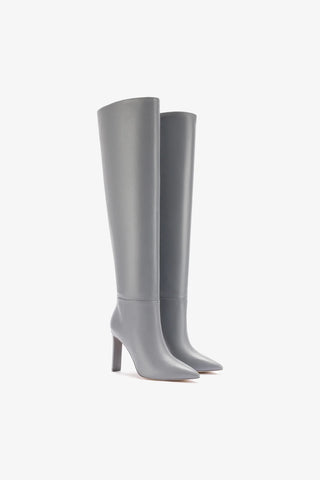 Larroudé x Jennifer Fisher Boot In Cement Grey Leather