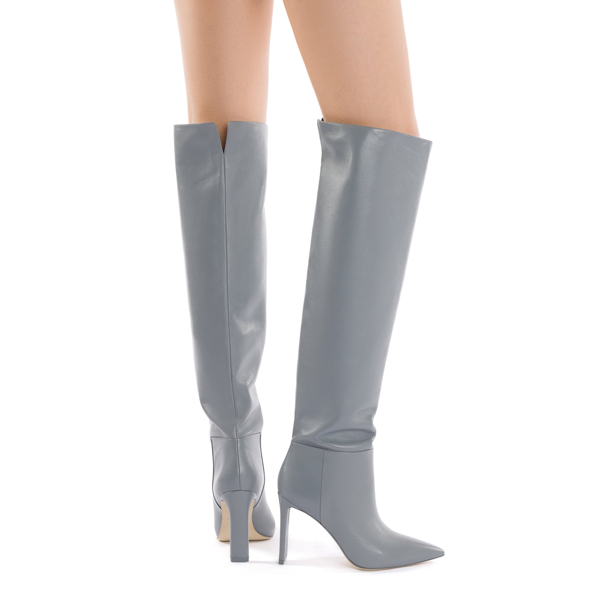 Larroude x Jennifer Fisher Boot In Cement Grey Leather