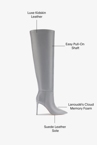 Larroudé x Jennifer Fisher Boot In Cement Grey Leather