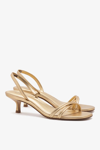 Mini Annie Sandal In Gold Metallic Leather