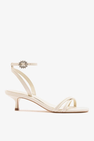 Larroudé x Markarian: Mini Annie Sandal Ivory Leather Sandal Larroudé x Markarian