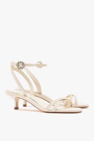 Larroudé x Markarian: Mini Annie Sandal Ivory Leather Sandal Larroudé x Markarian