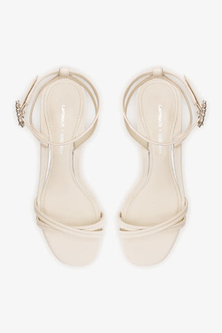 Larroudé x Markarian: Mini Annie Sandal Ivory Leather Sandal Larroudé x Markarian