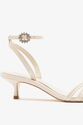 Larroudé x Markarian: Mini Annie Sandal Ivory Leather Sandal Larroudé x Markarian