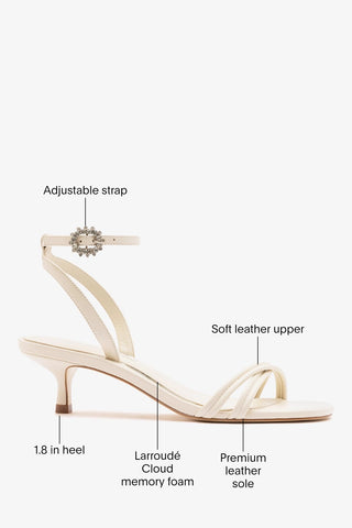 Larroudé x Markarian: Mini Annie Sandal Ivory Leather Sandal Larroudé x Markarian
