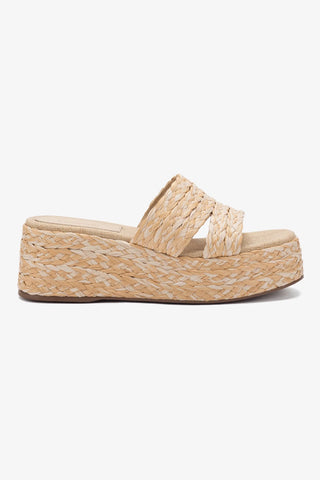 Ash Flatform Sandal In Natural Raffia