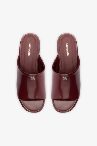 Charli Box Mule In Burgundy Leather