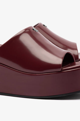 Charli Box Mule In Burgundy Leather
