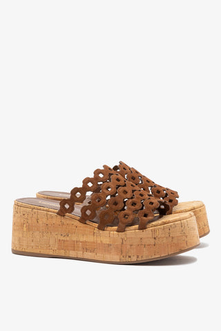 Charli Mule In Burnt Umber Suede