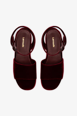 Charli Flatform Sandal In Wine Velvet