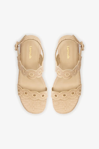 Florence Broderie Flatform In Natural Raffia