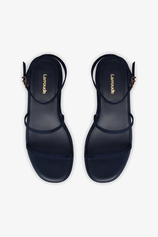 Gio Flatform Sandal In Navy Suede