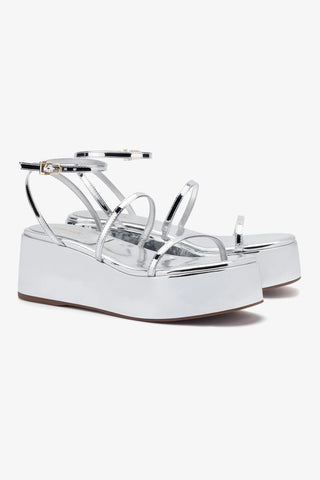 Gio Flatform Sandal In Specchio Silver