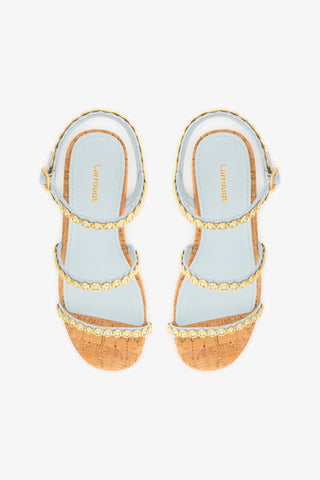 Gio Milanina Flatform In Maya Denim and Natural Cork