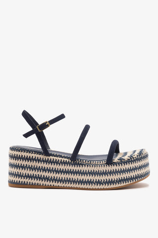 Gio Flatform Navy Suede Flatform Larroudé