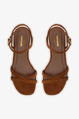 Annie Ankle Strap Sandal In Burnt Umber Leather