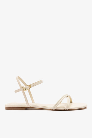 Annie Ankle Strap Sandal In Ivory Leather