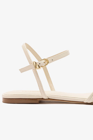 Annie Ankle Strap Sandal In Ivory Leather