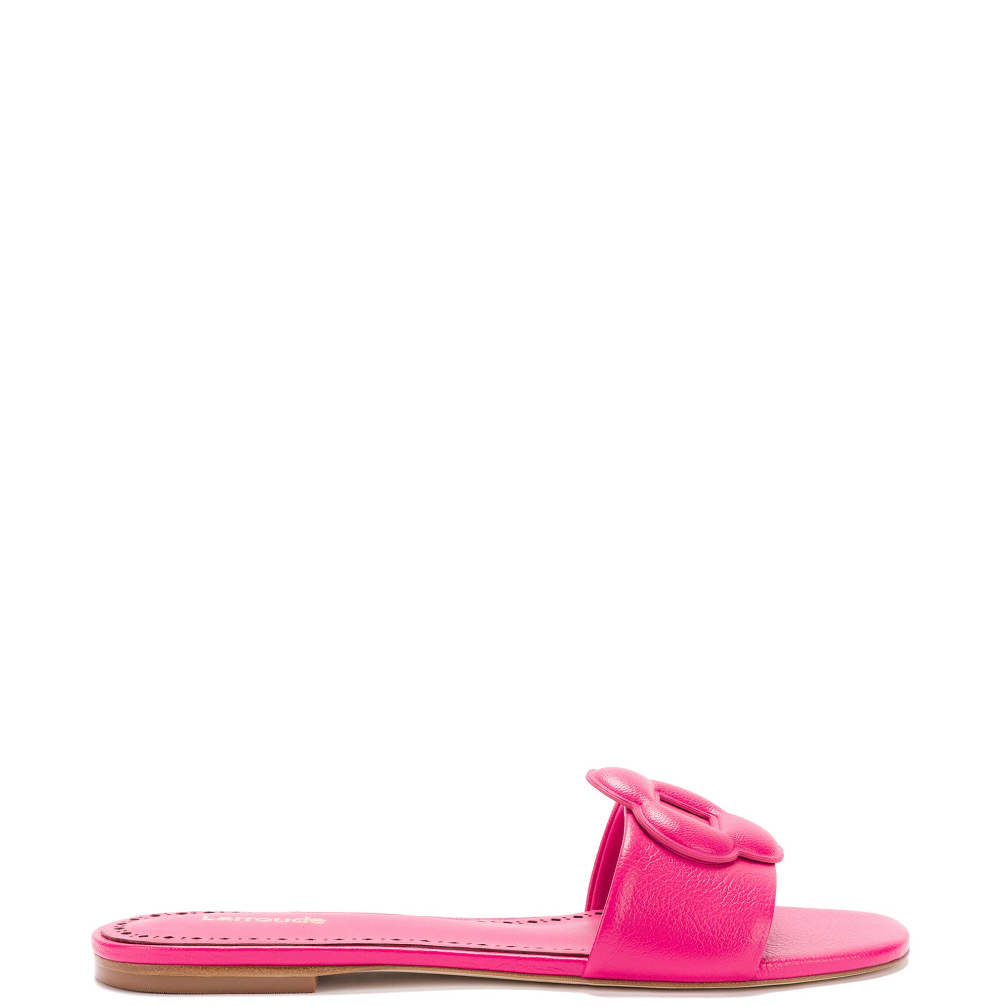 Flora Flat Mule In Pink Leather