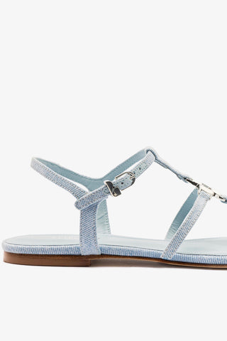 Hana Flat Sandal Maya Denim Flat - Sandal Larroudé