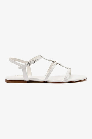 Hana Flat In White Patent Leather