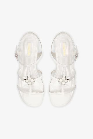 Hana Flat In White Patent Leather