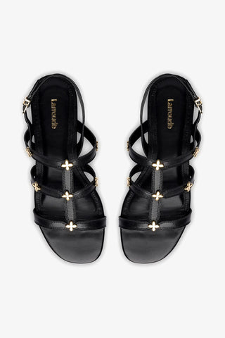 Harmony Flat Sandal In Black Leather