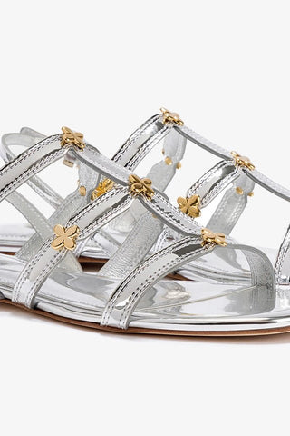 Harmony Flat Sandal In Silver Specchio