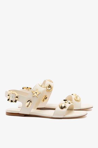 Madison Flat Sandal Ivory Leather Flat - Sandal Larroudé