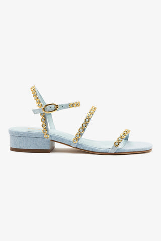 Milanina Flat Sandal In Maya Denim