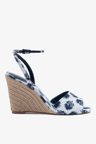 Larroudé x Jonathan Cohen Yves Wedge In Tiedye Ocean Linen