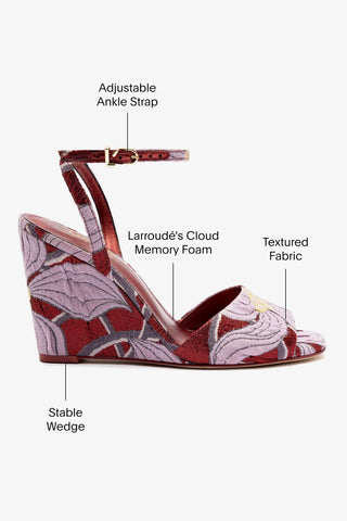 Larroudé x Markarian Wedge In Red Floral Dutel