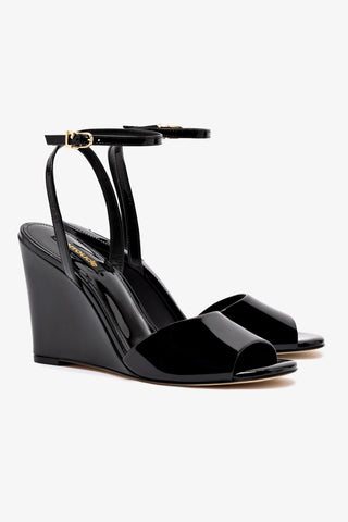 Yves Wedge In Black Patent Leather