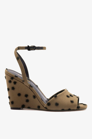 Yves Wedge Sandal Polka Dots Cinnamon Sandal Larroudé