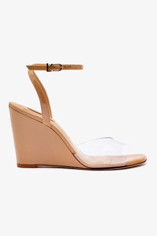 Yves Wedge In Tan Patent Leather and Vinyl