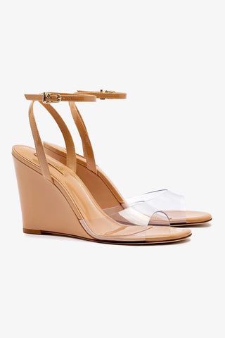 Yves Wedge In Tan Patent Leather and Vinyl