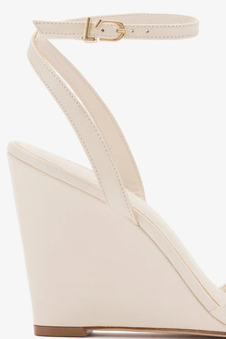 Yves Wedge In Ivory Leather