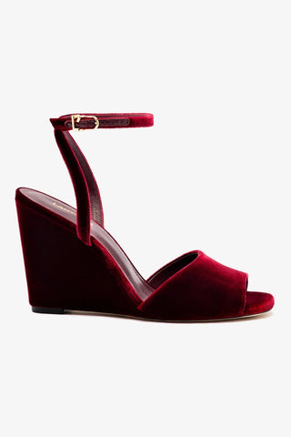 Yves Wedge In Wine Velvet