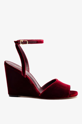 Yves Wedge In Wine Velvet