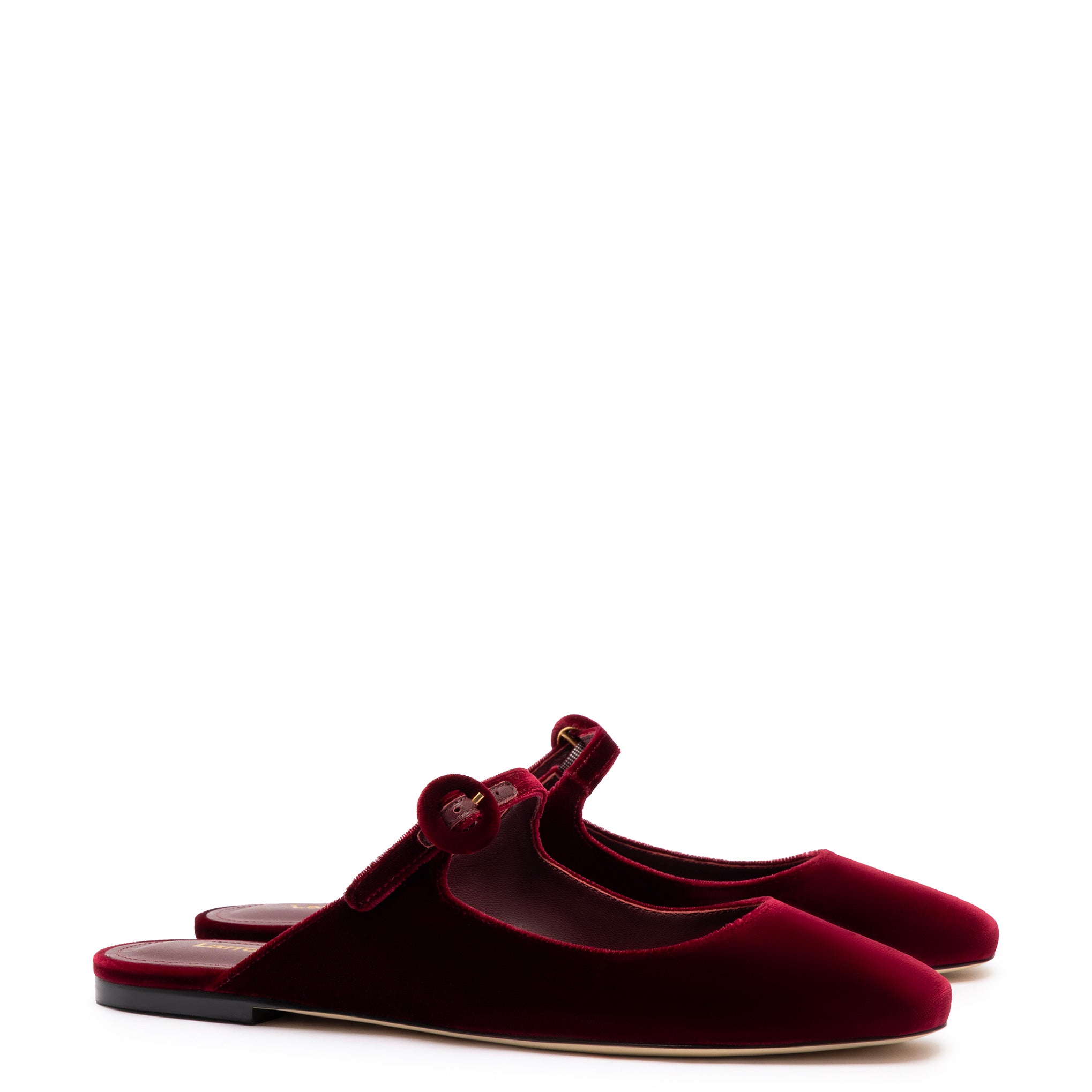 Blair Flat Mule In Wine Velvet