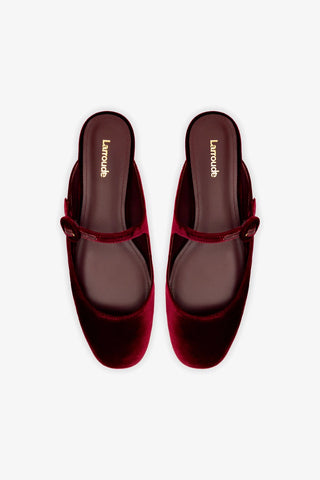 Blair Flat Mule In Wine Velvet