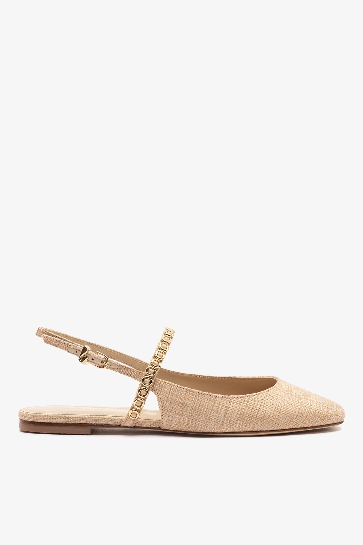 Georgina Milanina Ballet Flat In Beige Raffia - Flats - Larroudé Georgina Milanina Ballet Flat In Beige Raffia - Flats - Larroudé
