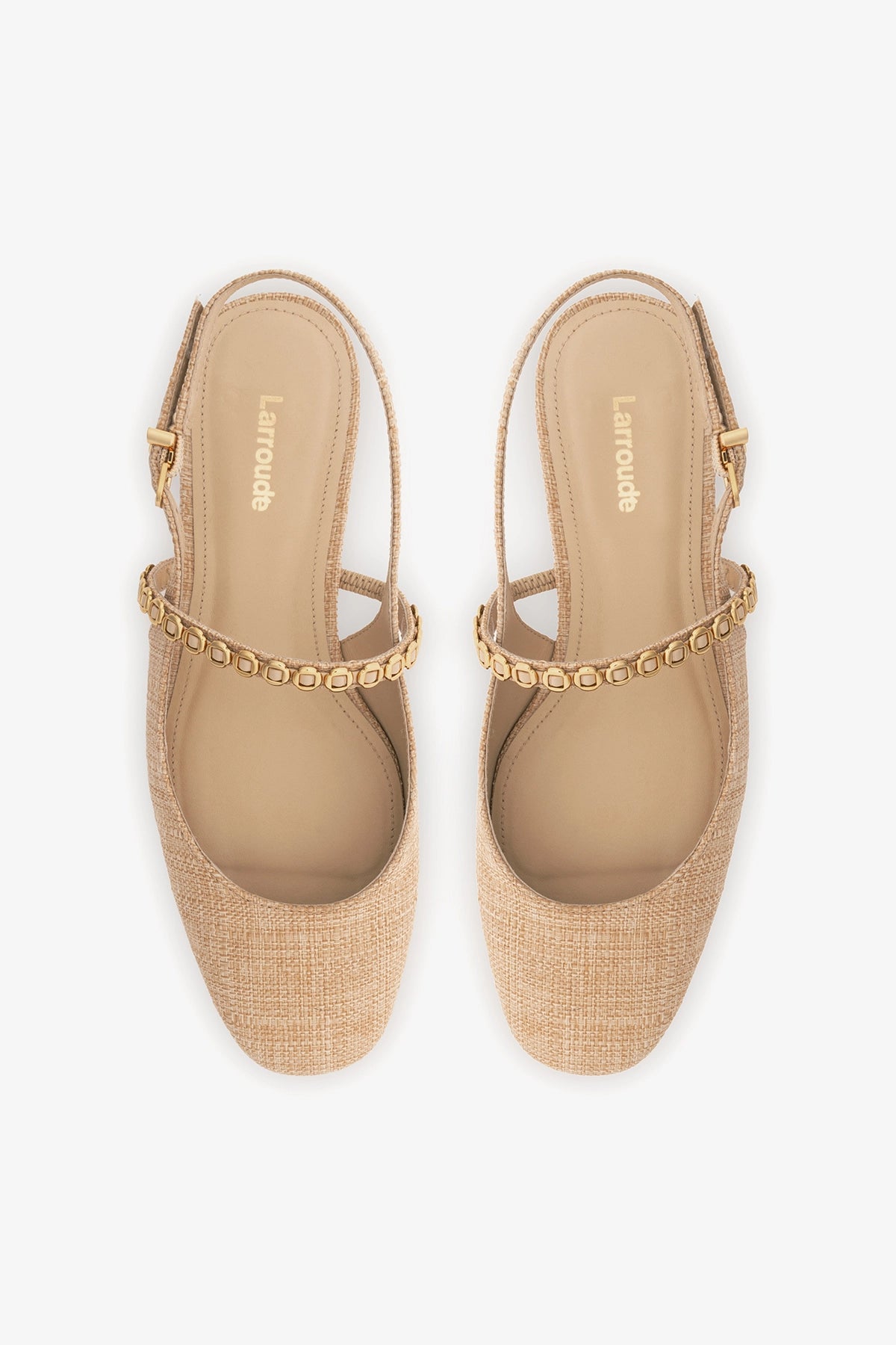Georgina Milanina Ballet Flat In Beige Raffia - Flats - Larroudé Georgina Milanina Ballet Flat In Beige Raffia - Flats - Larroudé
